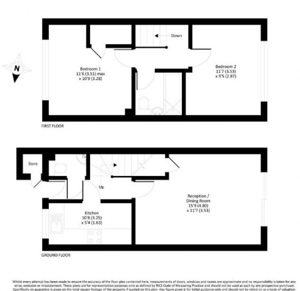 Floor Plan Image for 2 Bedroom Terraced House for Sale in Columbia Avenue, Ruislip