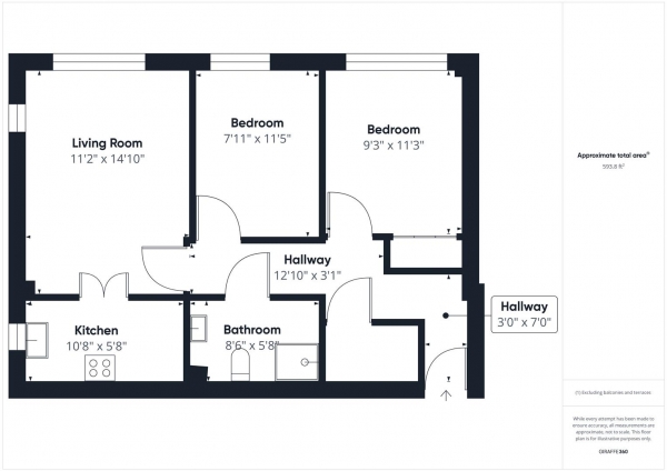 Floor Plan Image for 2 Bedroom Retirement Property for Sale in Masters Court, Wood Lane, Ruislip