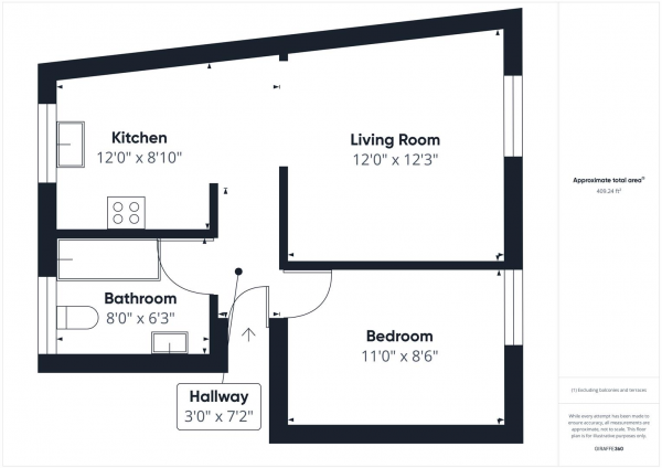 Floor Plan Image for 1 Bedroom Apartment for Sale in Victoria Road, Ruislip