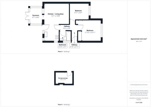 Floor Plan Image for 2 Bedroom Semi-Detached Bungalow for Sale in Woodville Gardens, Ruislip