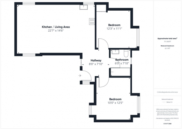 Floor Plan Image for 2 Bedroom Apartment for Sale in Ickenham Road, Ruislip