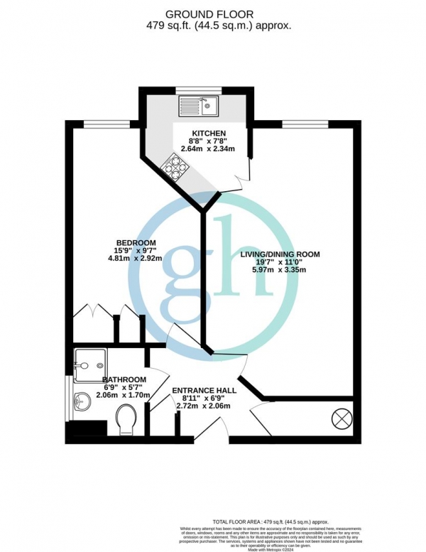 Floor Plan Image for 1 Bedroom Retirement Property for Sale in Sherleys Court, Wood Lane, Ruislip