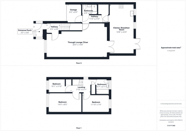 Floor Plan Image for 3 Bedroom End of Terrace House for Sale in Greystoke Drive, Ruislip, Middlesex