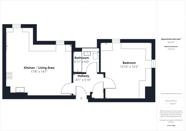 Floor Plan Image for 1 Bedroom Apartment to Rent in Lidgould Grove, Ruislip