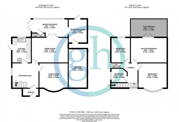 Floor Plan Image for 3 Bedroom Detached House to Rent in Old Hatch Manor, Ruislip