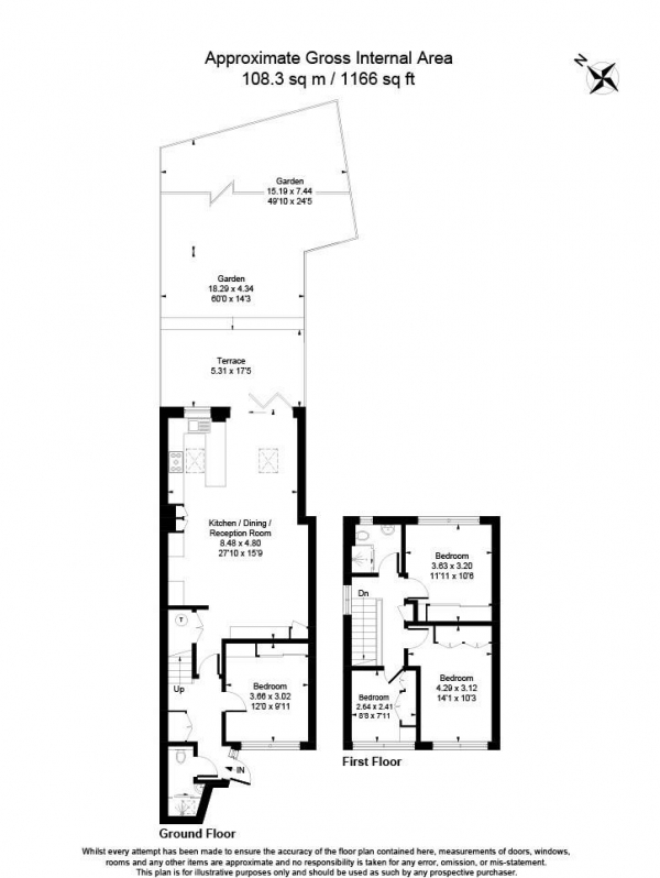 Floor Plan Image for 4 Bedroom End of Terrace House for Sale in Pond Green, Ruislip