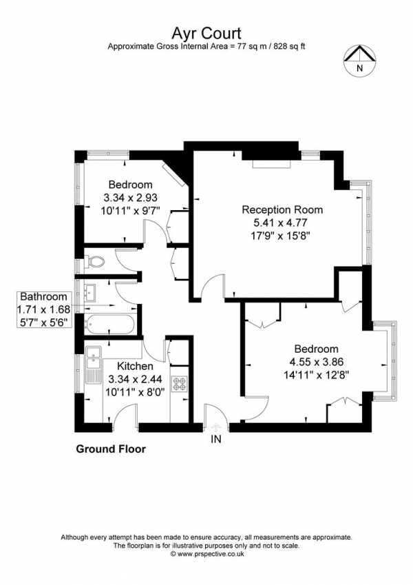 Floor Plan Image for 2 Bedroom Flat for Sale in Ayr Court,Hanger Hill Garden Estate,Monks Drive,Acton, London