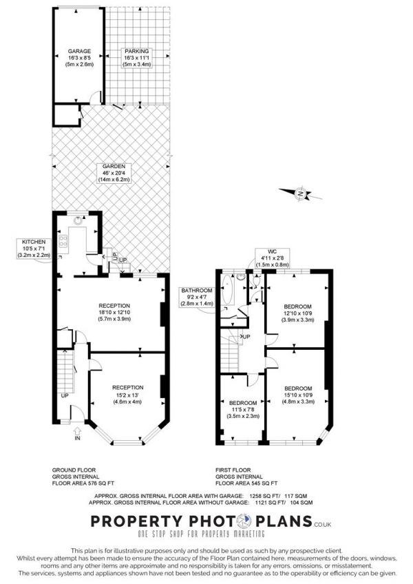 Floor Plan Image for 3 Bedroom Terraced House for Sale in Gunnersbury Avenue, London
