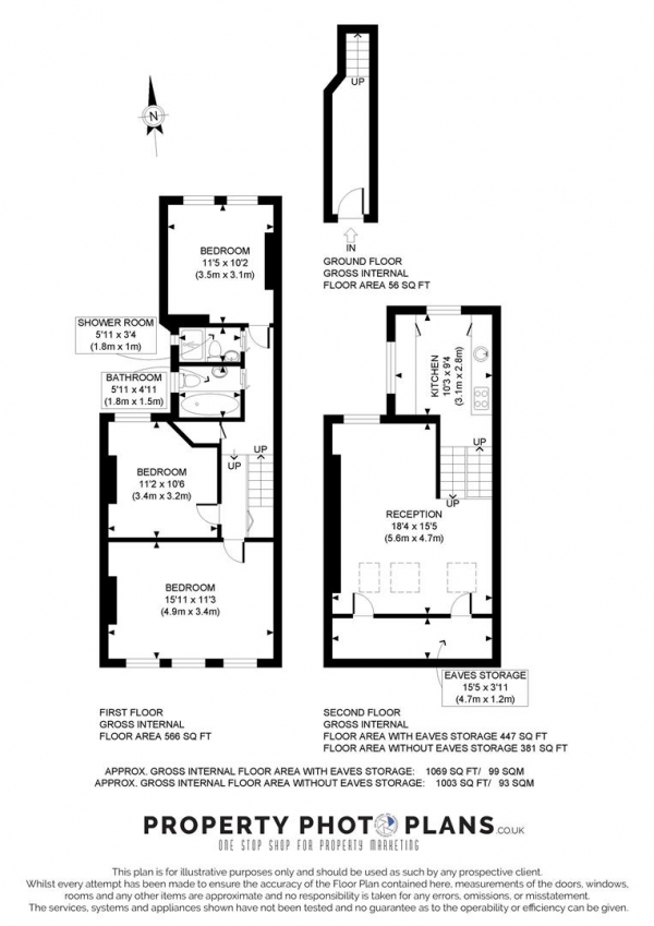 Floor Plan Image for 3 Bedroom Flat for Sale in Grafton Road, Acton, London