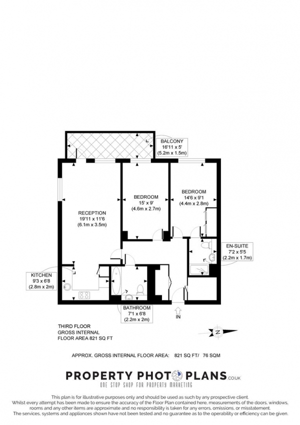 Floor Plan Image for 2 Bedroom Flat for Sale in Habington House, Avenue Road