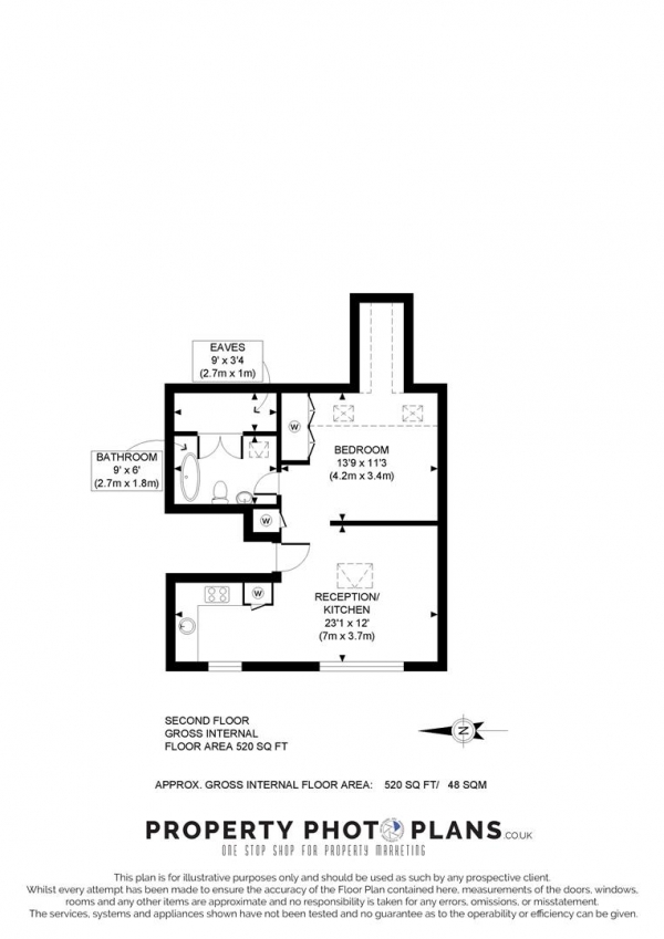 Floor Plan Image for 1 Bedroom Flat for Sale in King Edwards Gardens, London