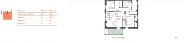 Floor Plan for 2 Bedroom Flat for Sale in The Sidings,East Churchfield Road, London, W3, 7LL - Guide Price &pound600,000