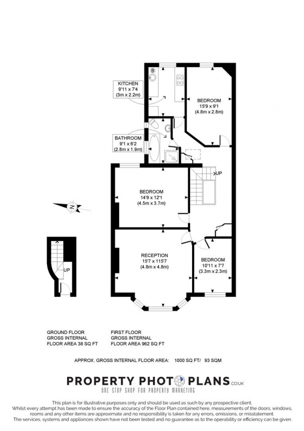 Floor Plan Image for 3 Bedroom Flat to Rent in Twyford Avenue FFF