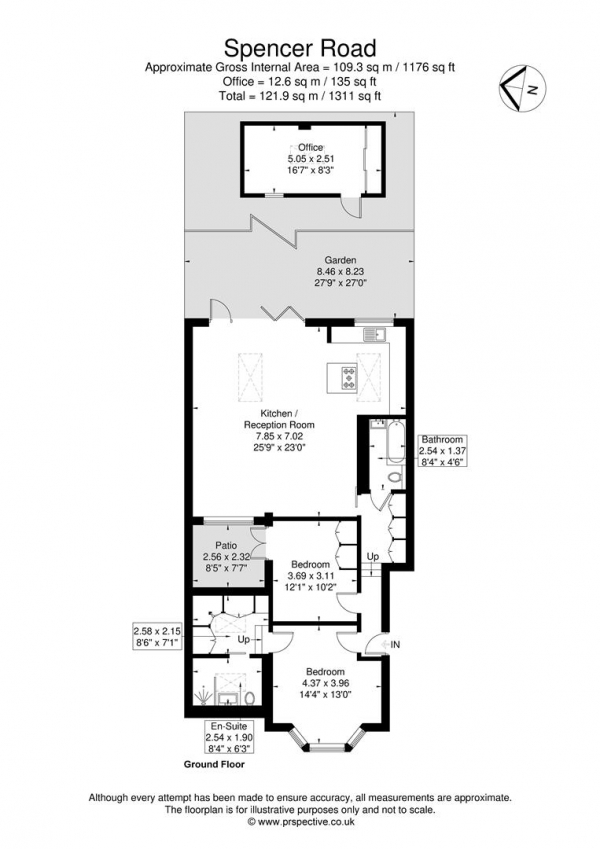 Floor Plan Image for 2 Bedroom Flat for Sale in Spencer Road, Poets Corner