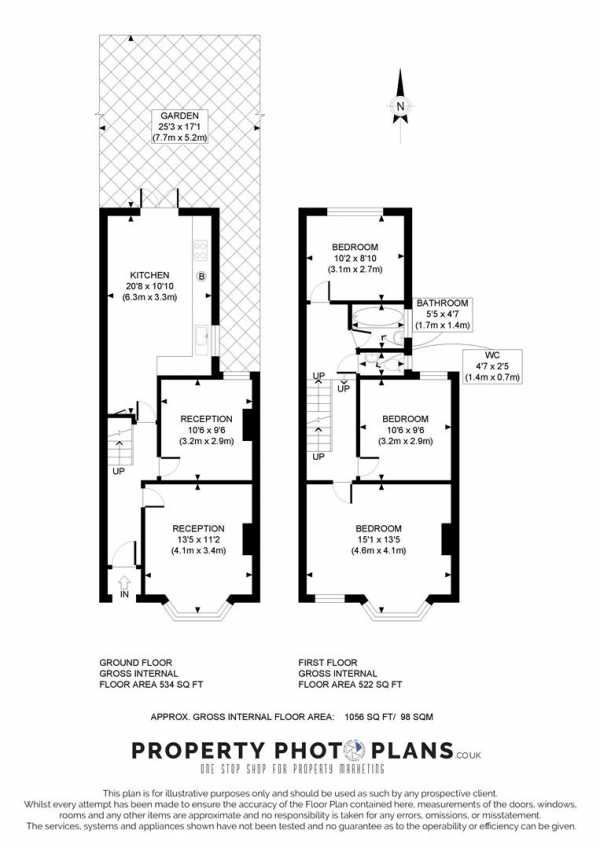 Floor Plan for 3 Bedroom End of Terrace House for Sale in Durham Road, Ealing,London, W5, 4JR - Guide Price &pound850,000