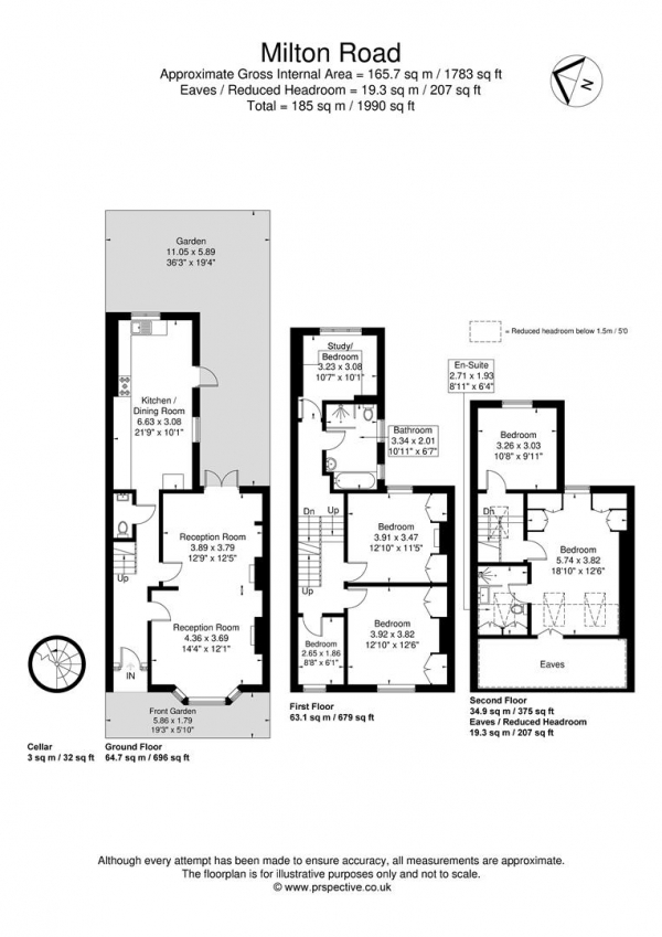 Floor Plan for 5 Bedroom Terraced House for Sale in Milton Road, Poets Corner, W3, 6QA - Guide Price &pound1,200,000