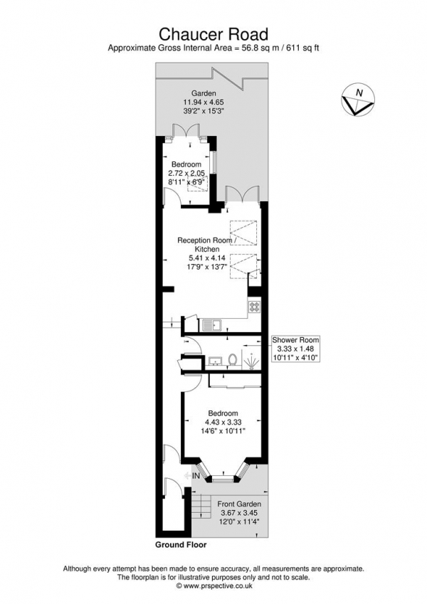 Floor Plan for 2 Bedroom Flat for Sale in Chaucer Road, Poets Corner, W3, 6DR -  &pound550,000