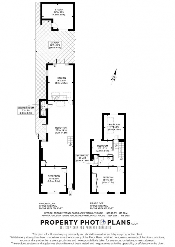 Floor Plan for 3 Bedroom Semi-Detached House for Sale in Avenue Road, Mill Hill Conservation Area, W3, 8QG -  &pound850,000