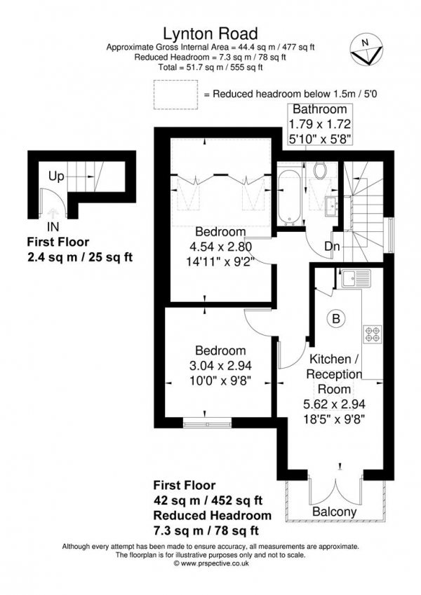 Floor Plan Image for 2 Bedroom Flat for Sale in Lynton Road, London