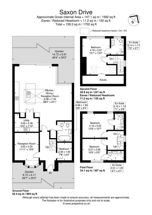 Floor Plan for 4 Bedroom Semi-Detached House for Sale in Saxon Drive, Acton, W3, 0NR -  &pound1,250,000