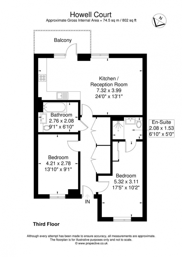 Floor Plan Image for 2 Bedroom Flat for Sale in Enfield Road, London