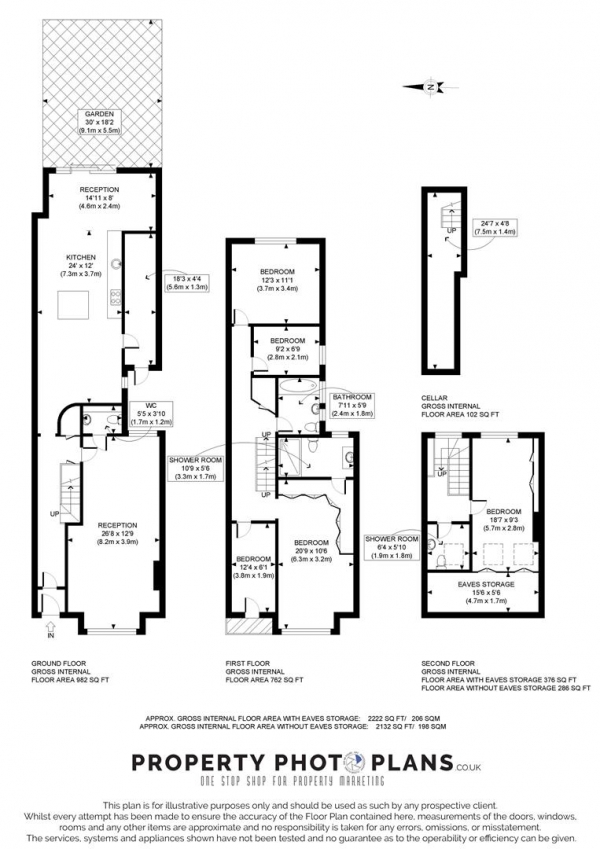 Floor Plan Image for 5 Bedroom Terraced House to Rent in Cumberland Road, London