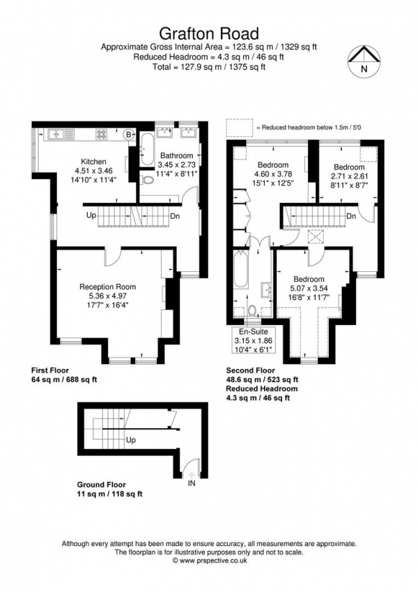 Floor Plan Image for 3 Bedroom Maisonette for Sale in Grafton Road, London