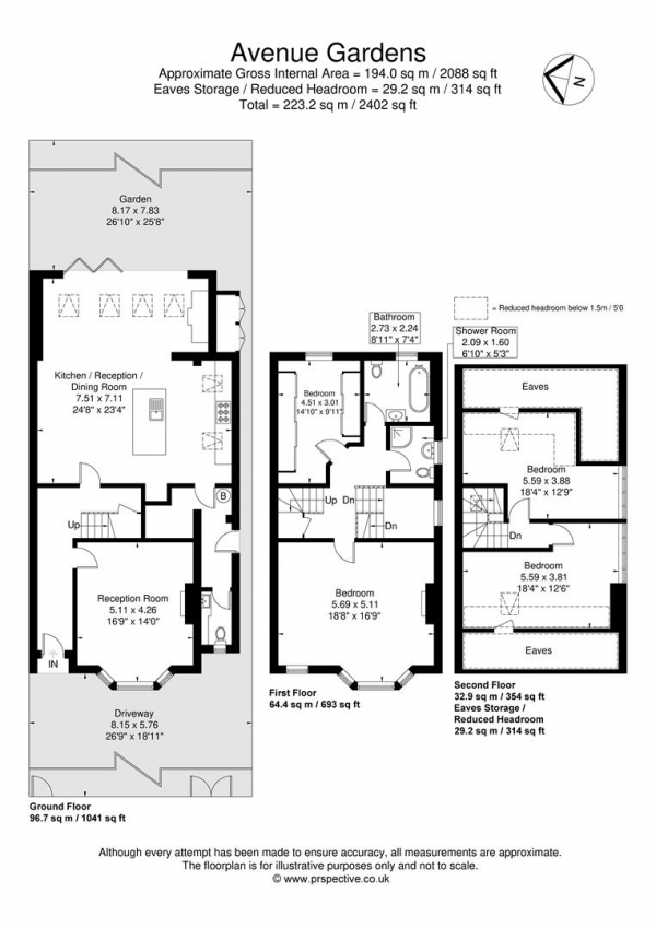 Floor Plan for 4 Bedroom Semi-Detached House for Sale in Avenue Gardens,Mill Hill Conservation Area,Acton, London, W3, 8HA - Guide Price &pound1,350,000