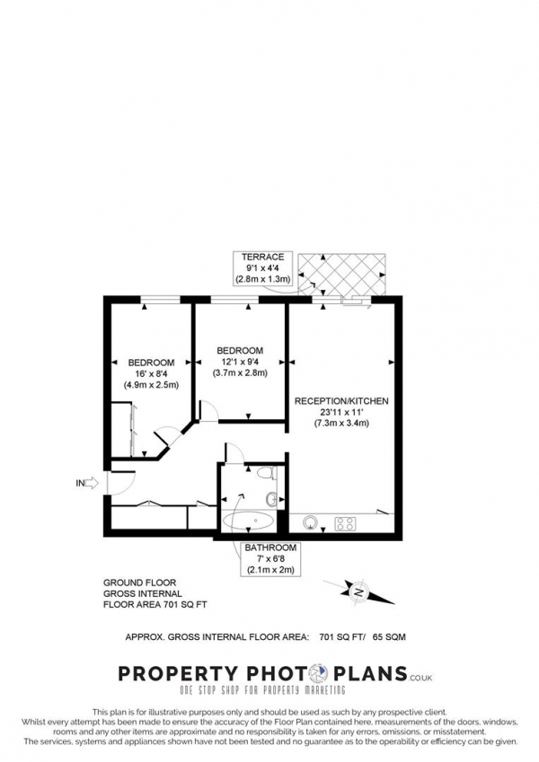 Floor Plan Image for 2 Bedroom Flat for Sale in Union Lane, Isleworth