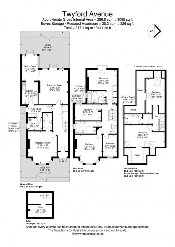 Floor Plan Image for 6 Bedroom Semi-Detached House for Sale in Twyford Avenue, London