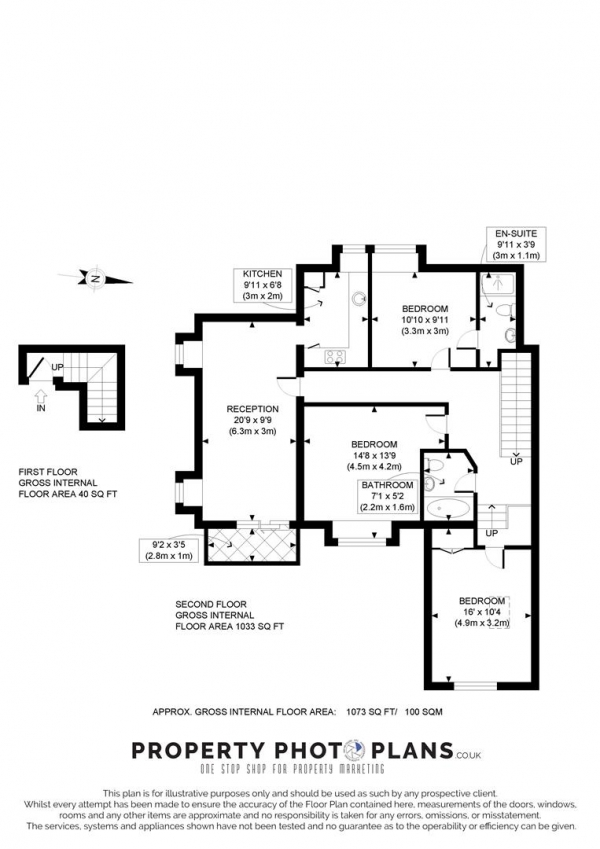 Floor Plan for 3 Bedroom Flat for Sale in Hillcrest Road, London, W3, 9RN - Guide Price &pound795,000