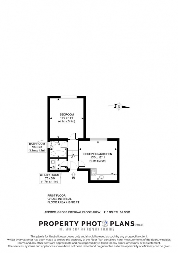 Floor Plan Image for 1 Bedroom Flat for Sale in Hillcrest Road, London