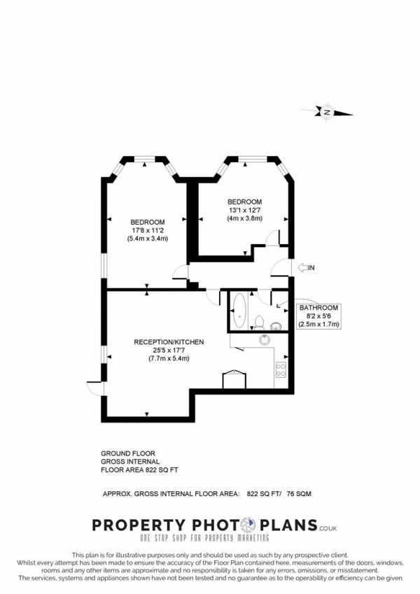 Floor Plan for 2 Bedroom Flat for Sale in Hillcrest Road, London, W3, 9RN - Guide Price &pound685,000