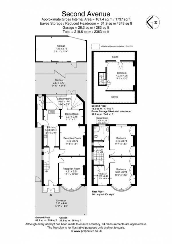 Floor Plan for 3 Bedroom Semi-Detached House for Sale in Second Avenue, London, W3, 7RX -  &pound950,000