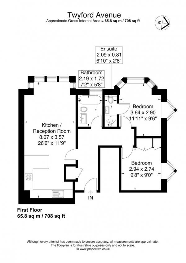 Floor Plan Image for 2 Bedroom Flat for Sale in Twyford House, Twyford Avenue, Creffield Conservation Area, Acton, London