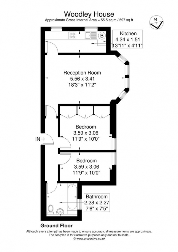 Floor Plan Image for 2 Bedroom Flat for Sale in Shaa Road,Acton, London