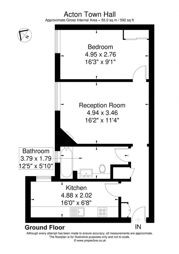 Floor Plan Image for 1 Bedroom Flat for Sale in Winchester Street, London