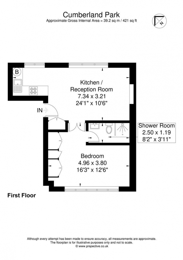 Floor Plan Image for 1 Bedroom Flat for Sale in Cumberland Park, London