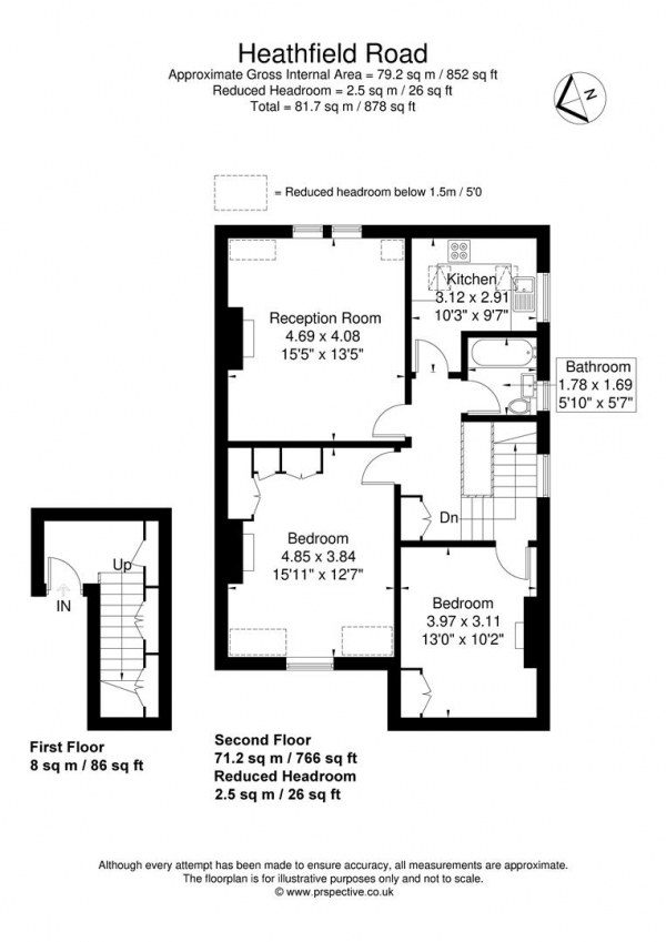 Floor Plan Image for 2 Bedroom Flat for Sale in Heathfield Road, London