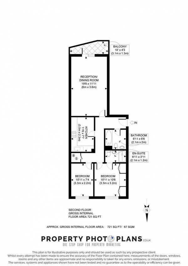 Floor Plan Image for 2 Bedroom Flat for Sale in Greenview Close,Near Acton Park,Acton, London