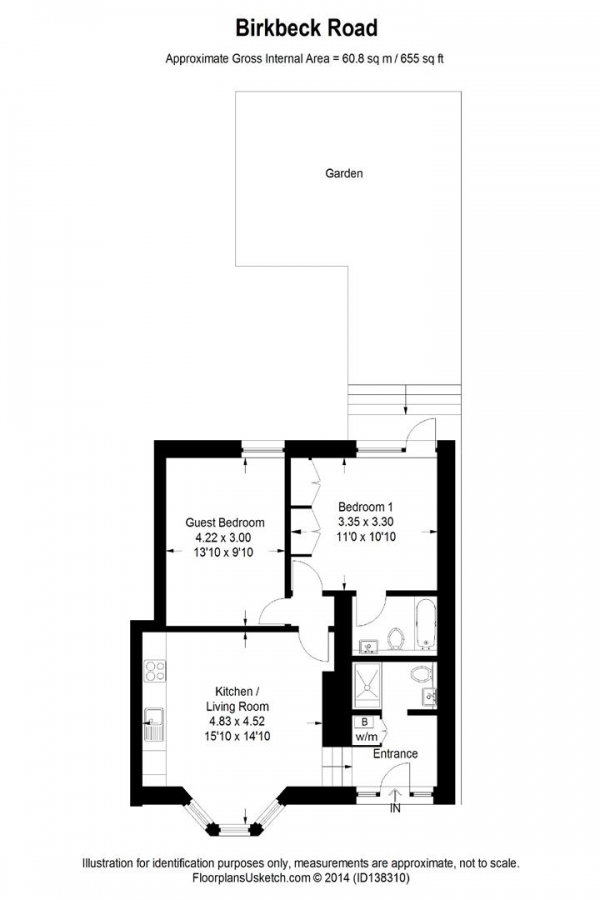 Floor Plan Image for 2 Bedroom Flat for Sale in Birkbeck Road, London