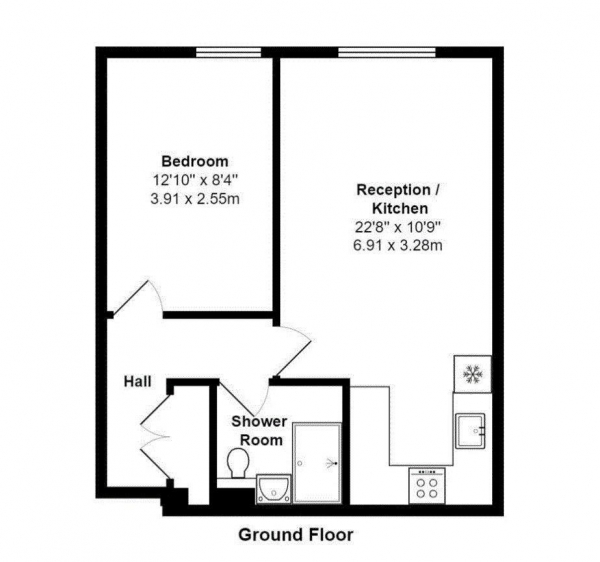 Floor Plan Image for 1 Bedroom Flat for Sale in Canterbury Court, Bromyard Avenue, London