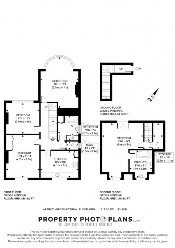 Floor Plan Image for 3 Bedroom Flat for Sale in Lynton Road, London