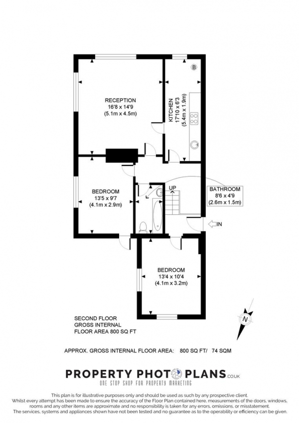 Floor Plan Image for 2 Bedroom Flat for Sale in Churchfield Road, London