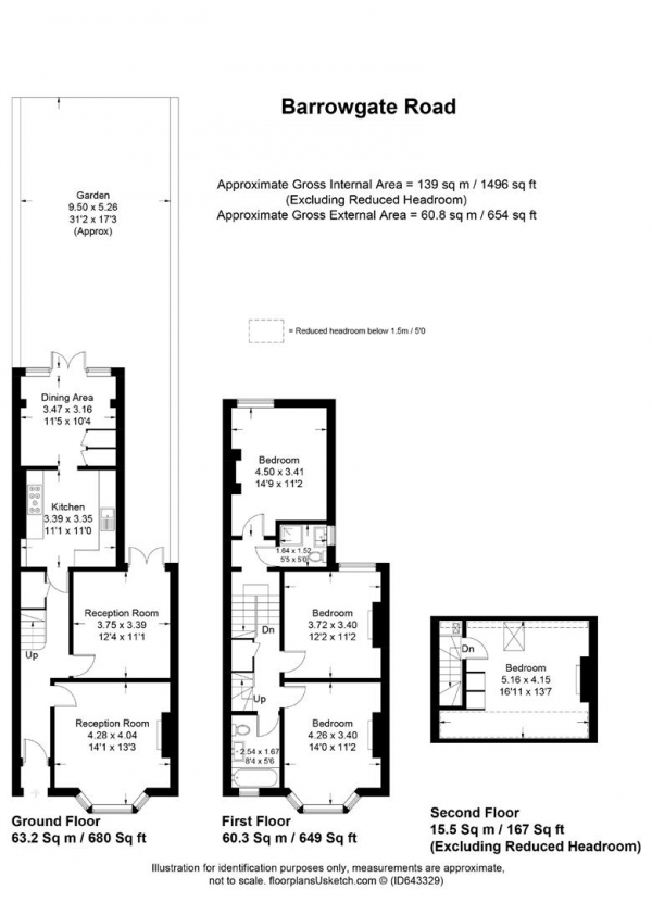 Floor Plan Image for 4 Bedroom Terraced House to Rent in Barrowgate Road, London