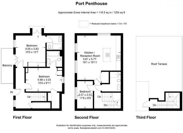 Floor Plan Image for 3 Bedroom Flat to Rent in Rainville Road, Hammersmith