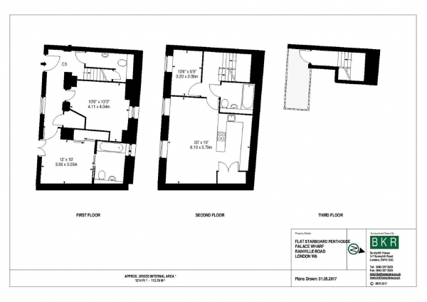 Floor Plan Image for 3 Bedroom Flat to Rent in Rainville Road, Hammersmith