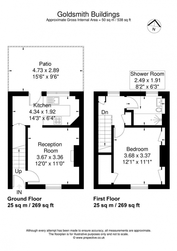 Floor Plan Image for 1 Bedroom Terraced House for Sale in Goldsmith Buildings,East Churchfield Road, London