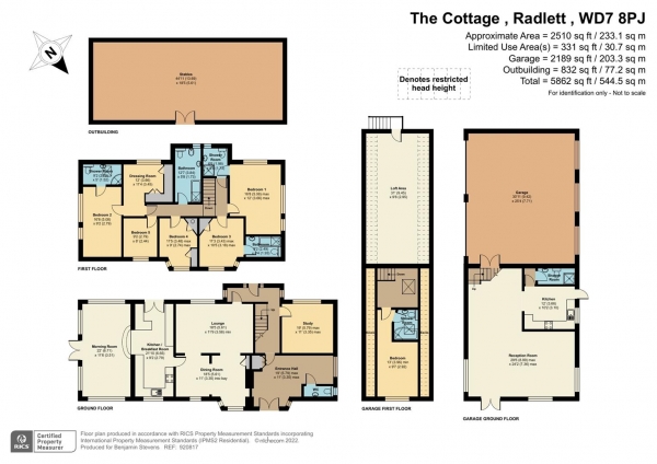 Floor Plan Image for 5 Bedroom Property for Sale in Common Lane, Radlett