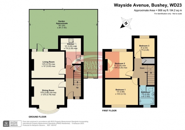 Floor Plan Image for 3 Bedroom Semi-Detached House for Sale in Wayside Avenue, Bushey